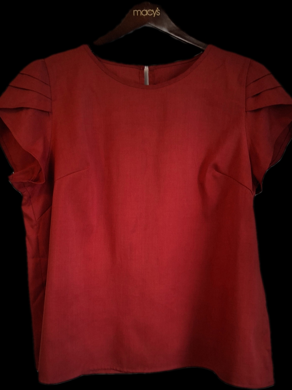 SHEIN Red Flutter Sleeve Blouse
